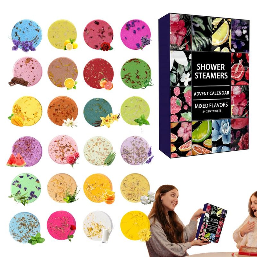 Shower Steamers Advent Calendar Kit Aromatherapy Shower Bombs Self Care And Relaxation Stress Relie 1