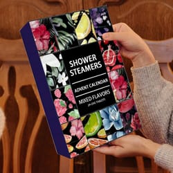 shower steamers advent calendar kit, aromatherapy shower bombs, self care and relaxation, stress relief bath bombs