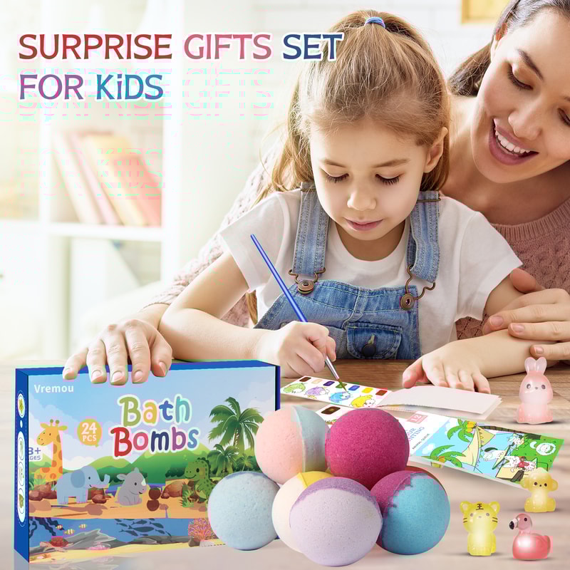 Bath Bombs For Kids With Toy Inside Natural And Organic Bubble Bath Bombs GlowintheDark Surprise In 4