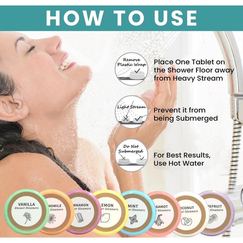 Shower Steamers Shower Bombs With Essential Oil Gifts For Her Home Spa Relaxation SelfCare Perfect 3