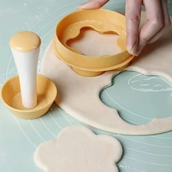 flower shaped pastry tamper, creative dough presser & cake mold for biscuits/pies, diy baking tools kit
