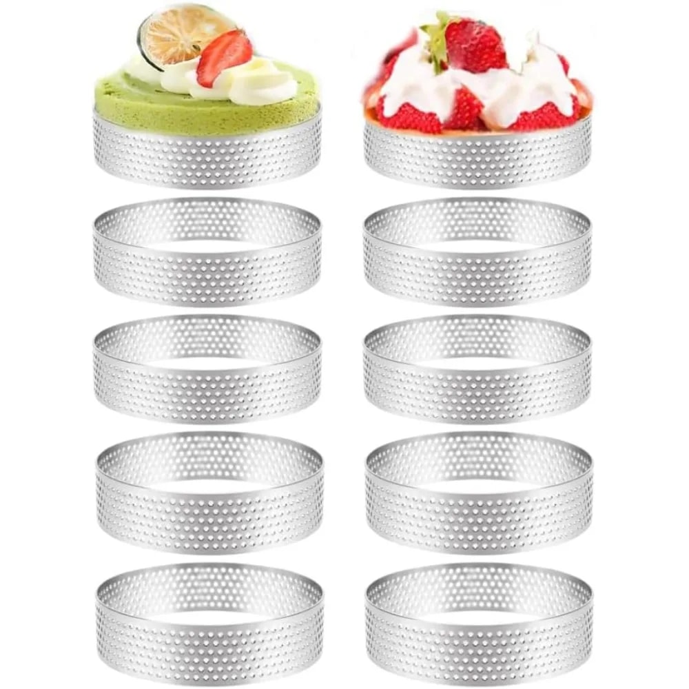Classic Stainless Steel Mousse Ring Cake Mold, Tart Bottom Tower, Fruit Pie Quiches Baking Tool