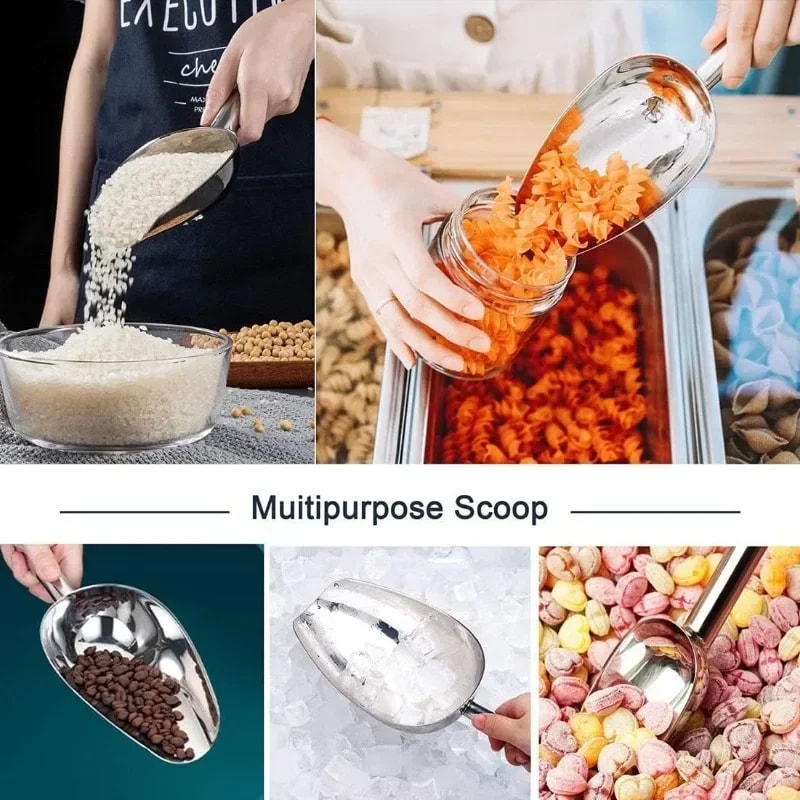 Multi Functional Stainless Steel Ice Scoop Coffee Beans And Flour Measuring Tool Durable Kitchen Sc 3