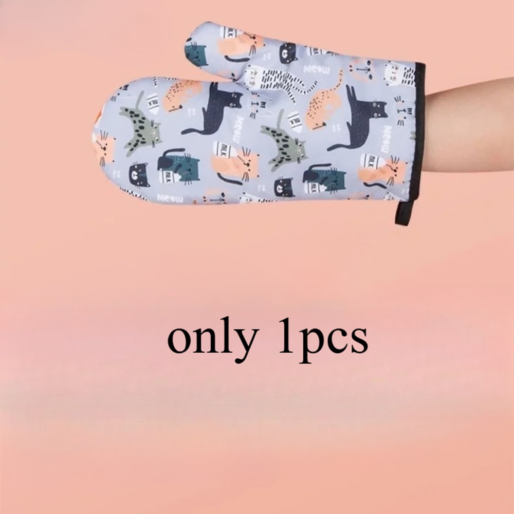 Heat Resistant Microwave Oven Mitts Gloves, Anti Scald Insulation, Non Slip Kitchen Baking Tools