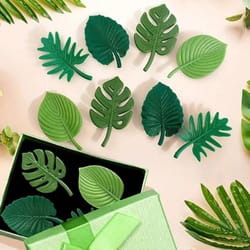plant leaves fridge magnets, decorative abs magnetic patches, home whiteboard magnets, fridge decor for kitchen