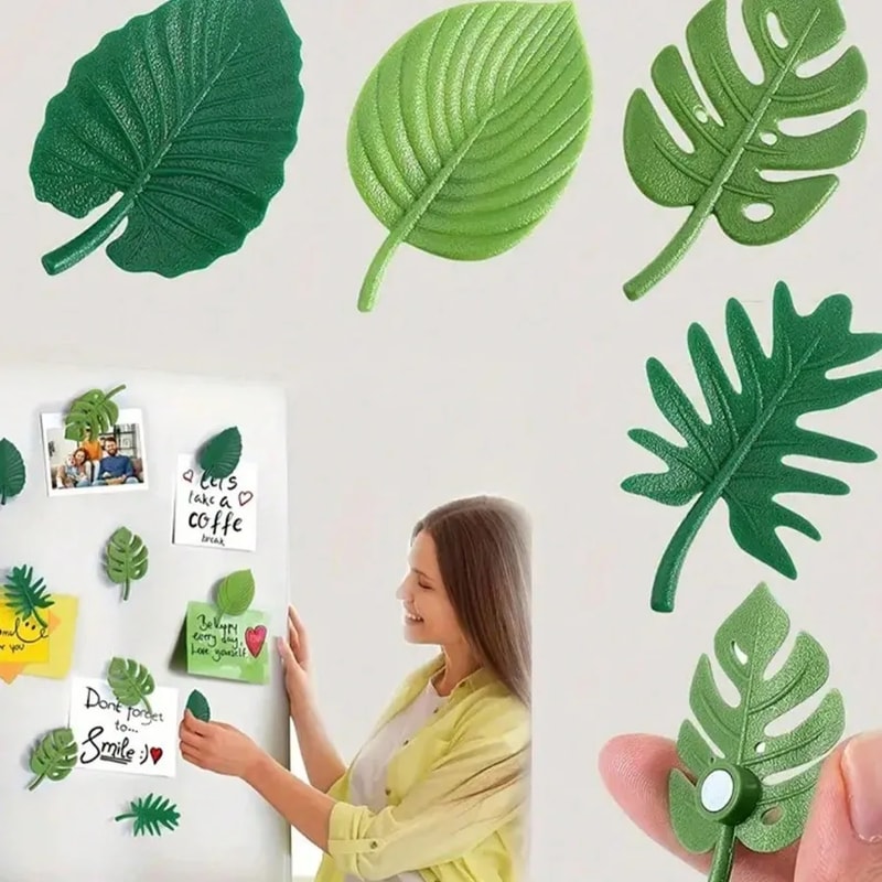 Plant Leaves Fridge Magnets, Decorative ABS Magnetic Patches, Home Whiteboard Magnets, Fridge Decor for Kitchen