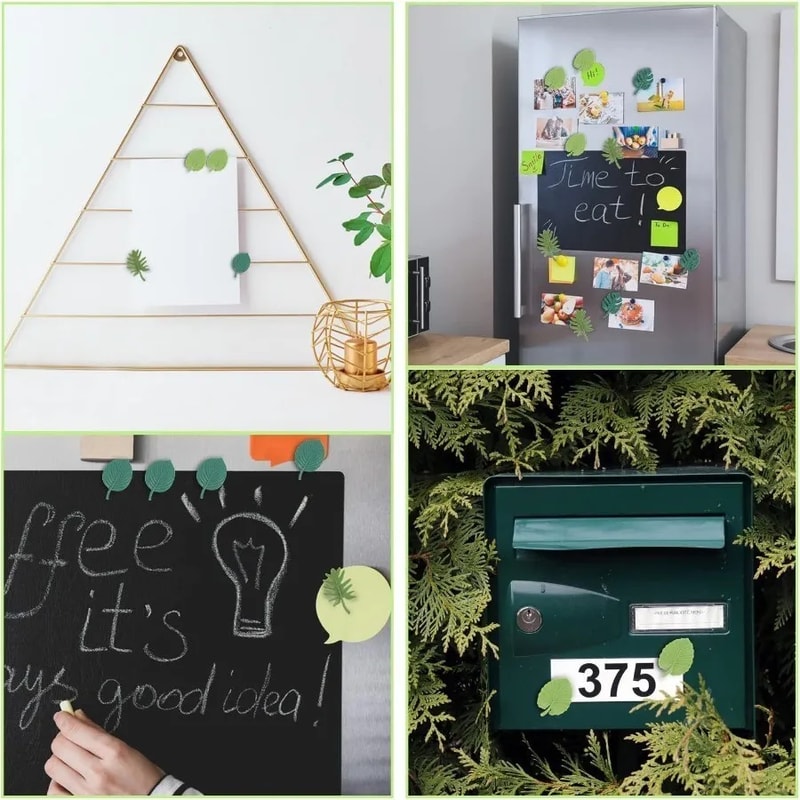 Plant Leaves Fridge Magnets, Decorative ABS Magnetic Patches, Home Whiteboard Magnets, Fridge Decor for Kitchen