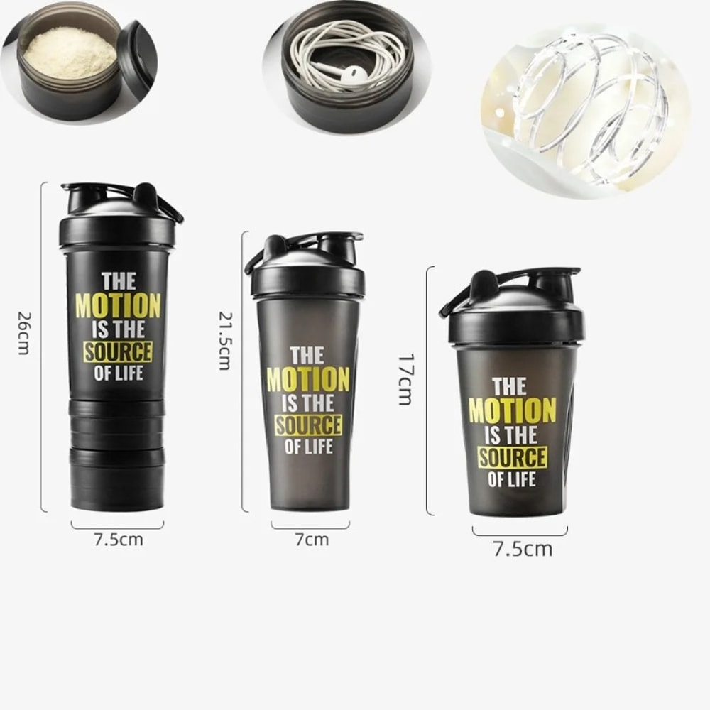 Shake Cup for Meal Replacement, Fitness Sports Water Bottle, Large Capacity Protein Cup with Measurement Markings