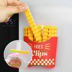 potato fry-shaped sealing clips, refrigerator magnet snack seal bag clips, abs magnetic tool for freshness