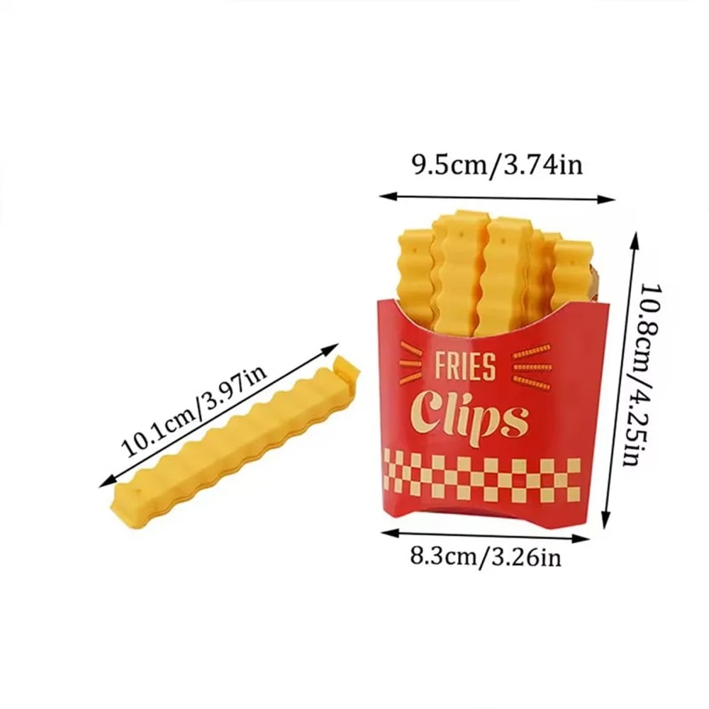 Potato FryShaped Sealing Clips Refrigerator Magnet Snack Seal Bag Clips ABS Magnetic Tool For Fresh 4