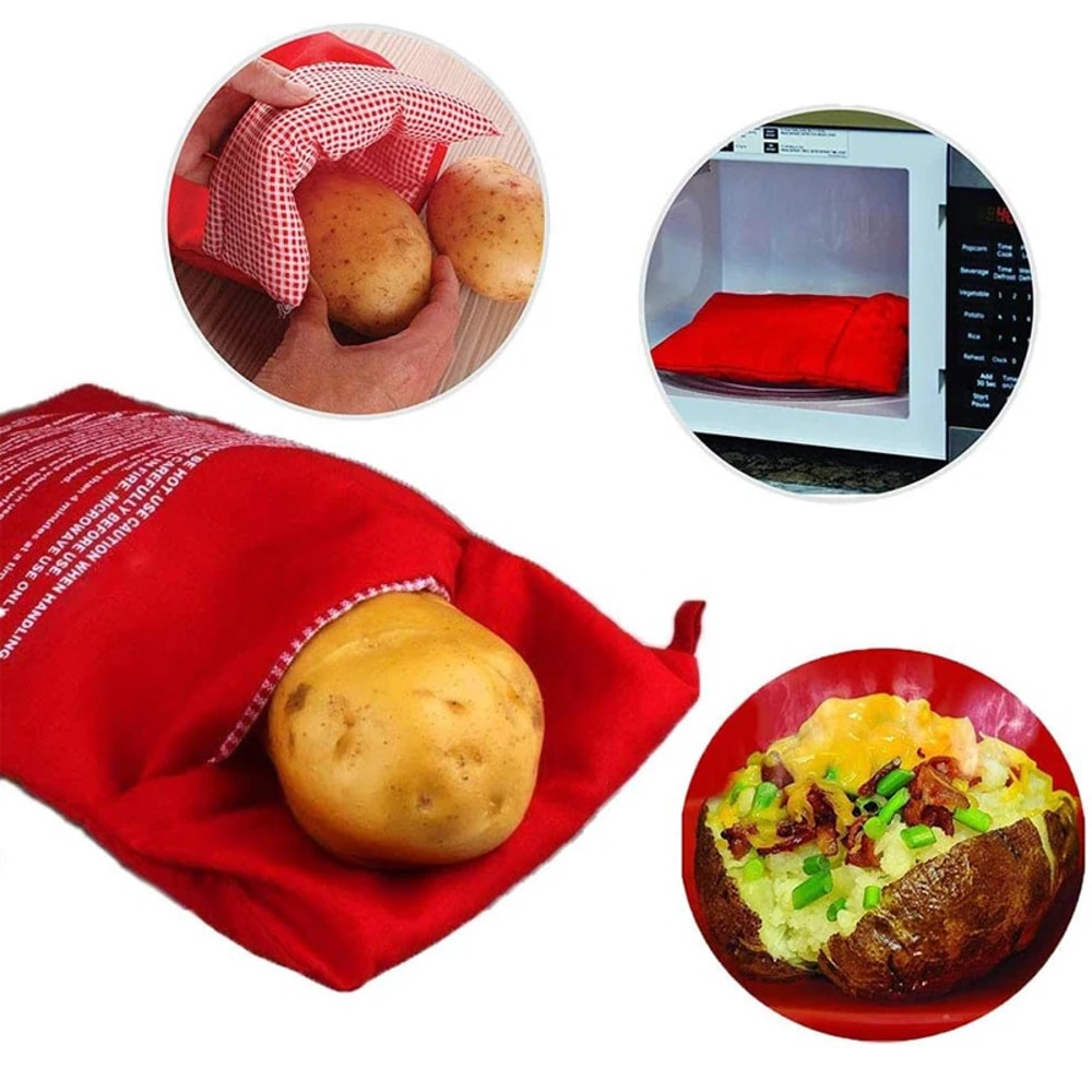 Reusable Microwave Potato Cooker Bag Baked Potato Pouch Perfect Potatoes Express Microwave Cooker 2