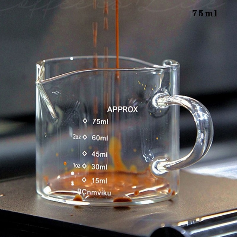 Glass Espresso Measuring Cup DoubleSingle Mouth Glass Milk Jug With Handle Glass Scale Measuring Mu 7