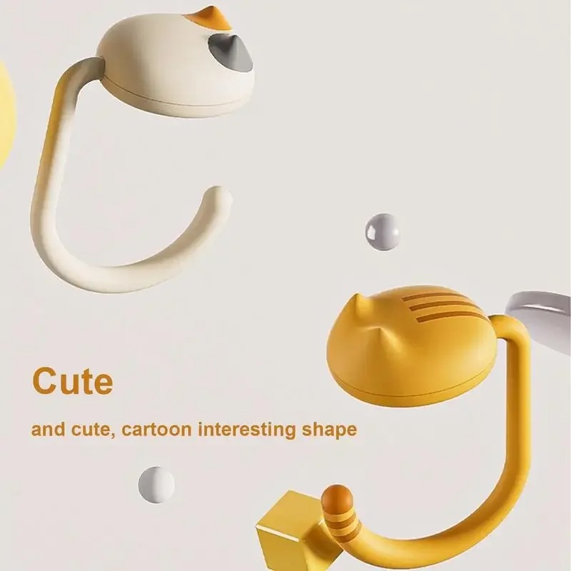 Cute Cat Tail Purse Hook Portable Multifunctional Table Purse Bag Hook Space Saving For Home Schoo 2