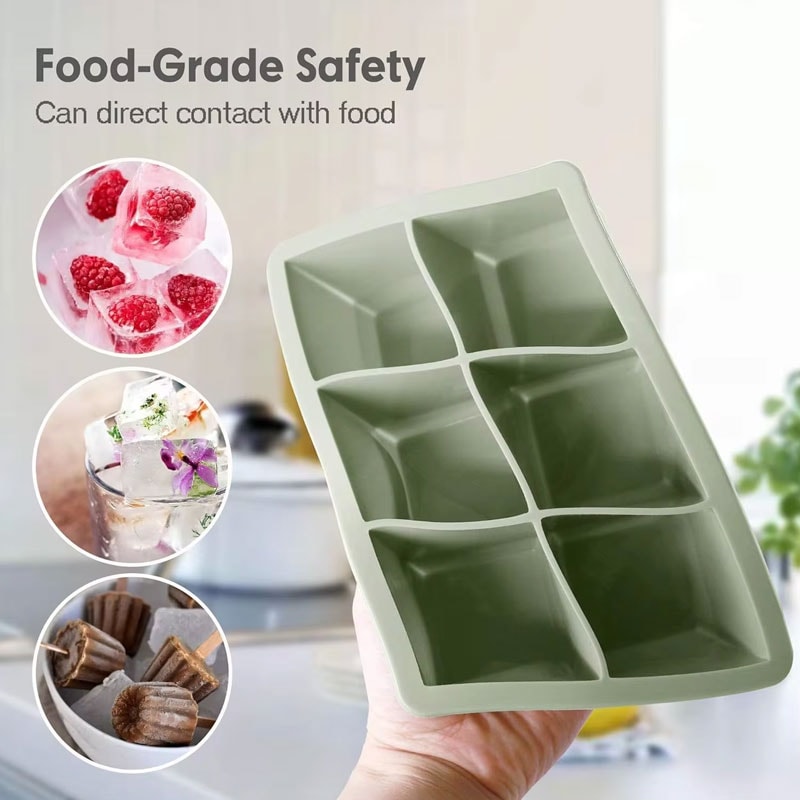 Ice Cube Tray Flexible Food Grade Silicone Ice Cube Mold Cavity Ice Trays For Freezer 4