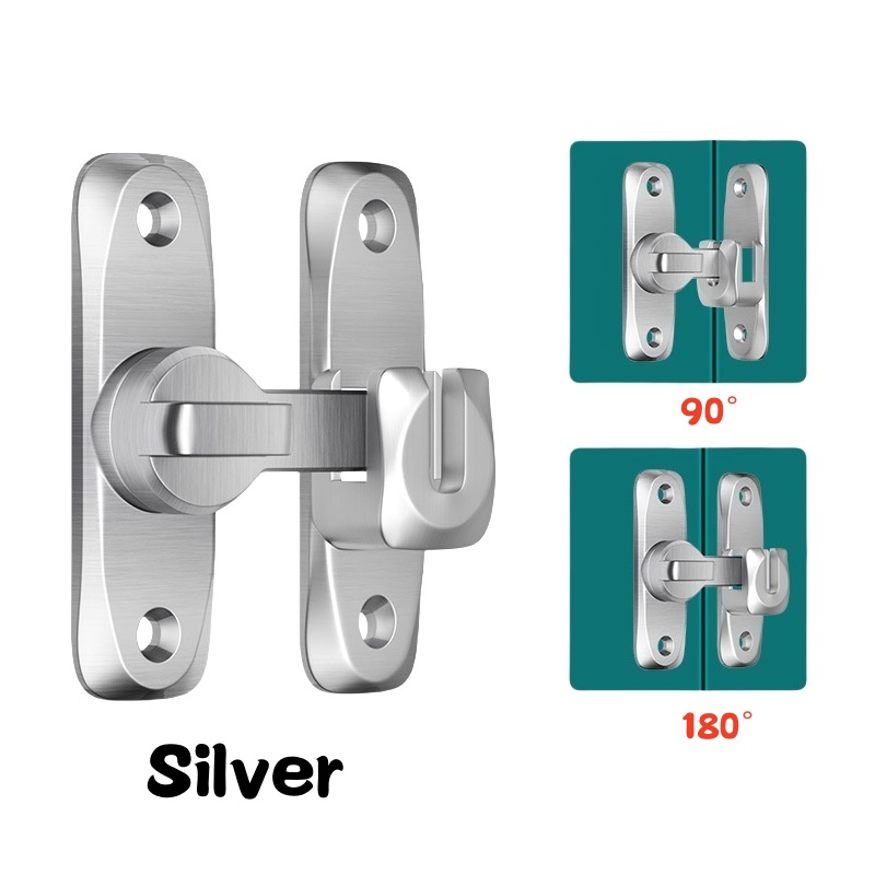 Heavy-Duty Flip-Up Door Latches, Degree Door Lock, Home Security Sliding Door Latch, Anti-theft Zinc Alloy Doors Bolts