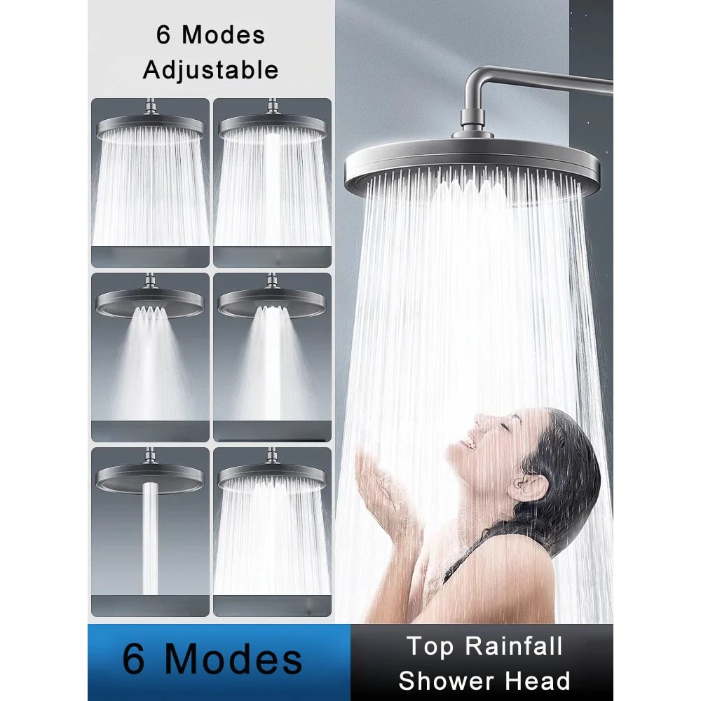 Big Panel Shower Head Super Charge Rainfall Shower Head High Pressure Top Rain Shower Faucet Bathro 1