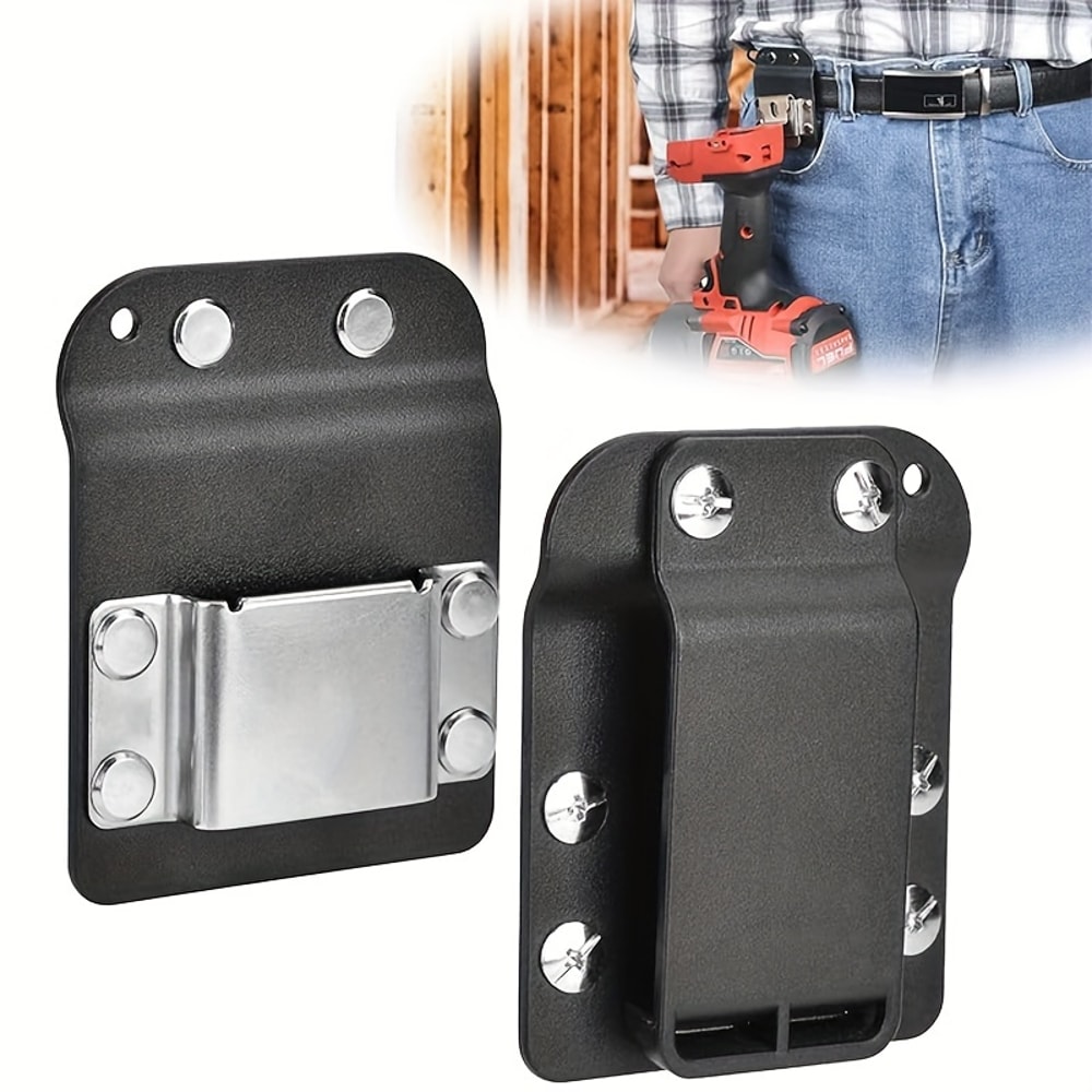 Clip-On Tool Belt, Drill Holder, Portable Hook Holster for Cordless Drill, Impact, Nailer, Tape Measure