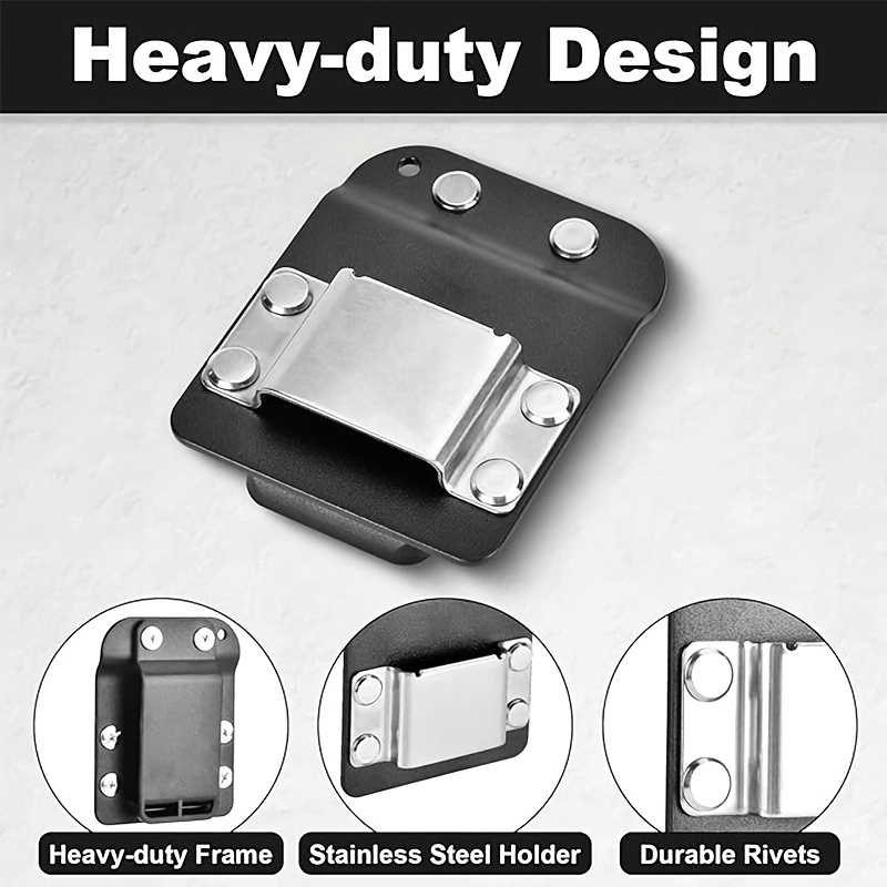 Clip-On Tool Belt, Drill Holder, Portable Hook Holster for Cordless Drill, Impact, Nailer, Tape Measure