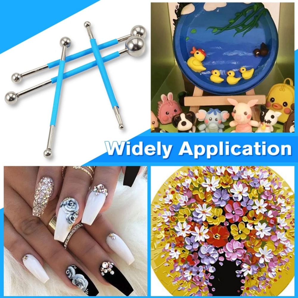 Dotting Tools Ball Stylus Set 8 Sizes Stainless Steel DIY Polymer Clay Kits Tile Grout Floor Pressu 3