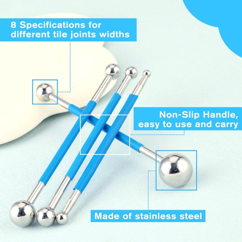 Dotting Tools Ball Stylus Set 8 Sizes Stainless Steel DIY Polymer Clay Kits Tile Grout Floor Pressu 4