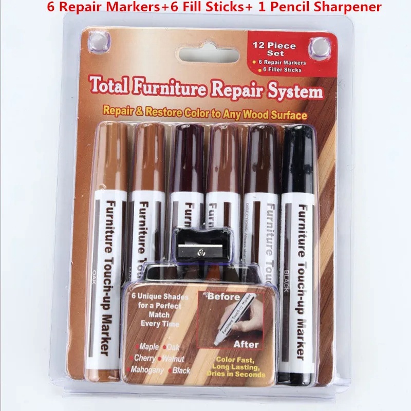Furniture Repair Pen Wood Markers Wax Sticks Scratches Filler Paint Restore Kit For Wooden Tables F 5