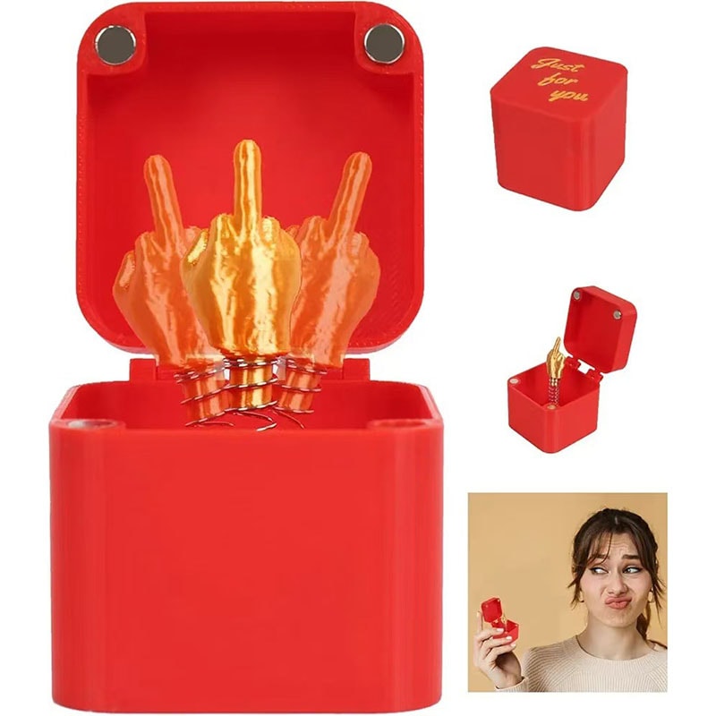 Interesting Prank Gift Middle Finger In Box Funny Creative Gifts Office Desk Decoration Home Decora 6