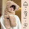 Winter Warm Plush Fleece Bear Ear Hooded Cap Scarf Gloves Set Windproof Outdoor Accessories For Co 2