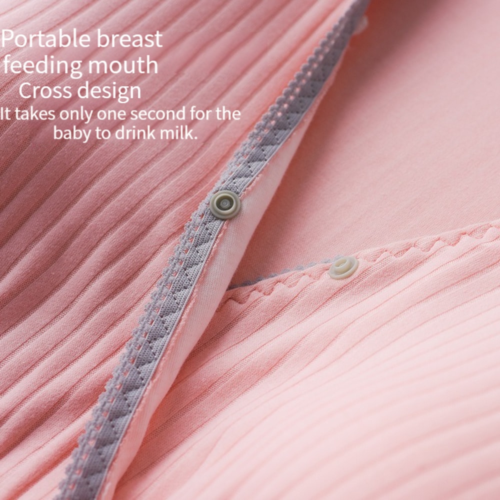 Modal Maternity Clothes Breastfeeding Nightgowns Nursing Sleepwear Loose Fitting Breast Feeding Paj 3