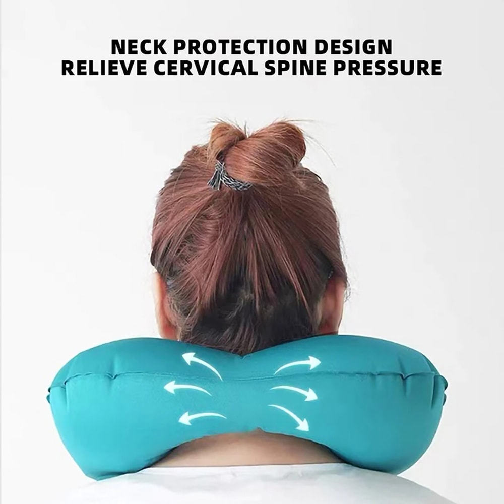 Inflatable Pillow Travel Portable Neck Protection Press Inflatable Ushaped Pillow Travel Storage Ne