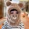 Plush Hat Autumn Winter Double Fleece Warmth Little Bear Hat Cute Children Cartoon Scarf Hood Cap B 3
