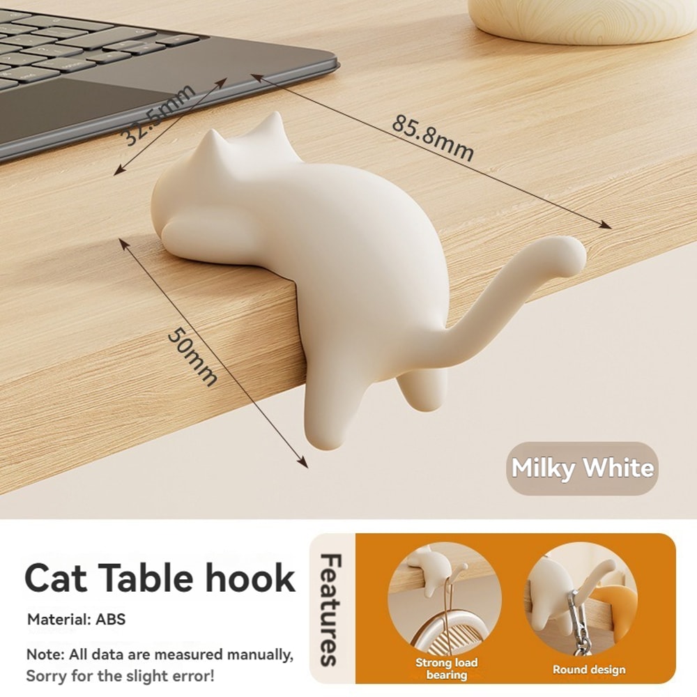 Cute CatShaped Creative Desktop Hooks Key Holder Organizer For Office Desk Bag Storage Hooks Table