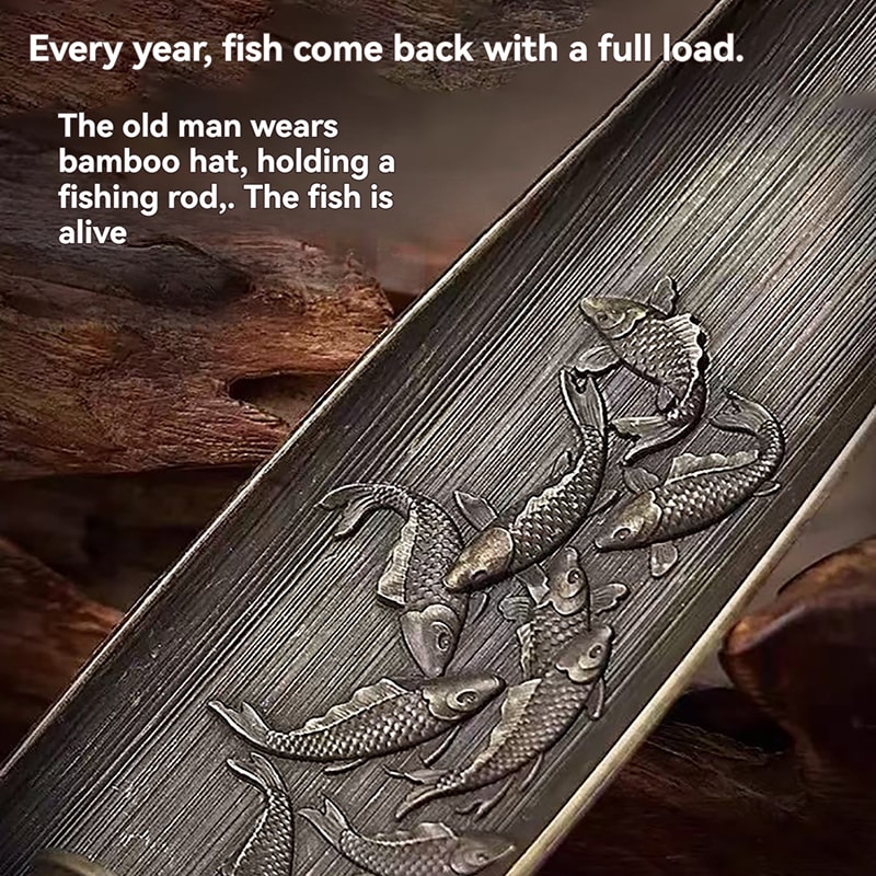 Fashionable Small Boat Incense Burner Fishing Old Man Style Sandalwood Insert Indoor Home Decor Uni 4