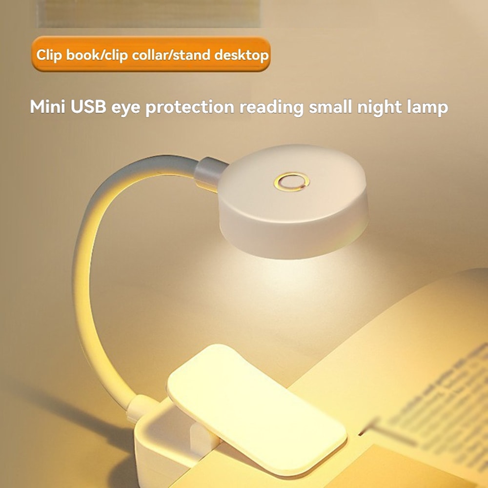 Mini LED Reading Book Light Adjustable USB Rechargeable ClipOn Lamp Ideal For Study Travel Bedroom 1