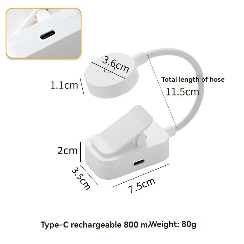 Mini LED Reading Book Light Adjustable USB Rechargeable ClipOn Lamp Ideal For Study Travel Bedroom 6