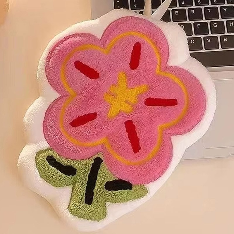 Flower Shape Hand Towel Super Absorbent Cleaning Cloth For Bathroom Kitchen Hanging Hand Wipe Thick 6