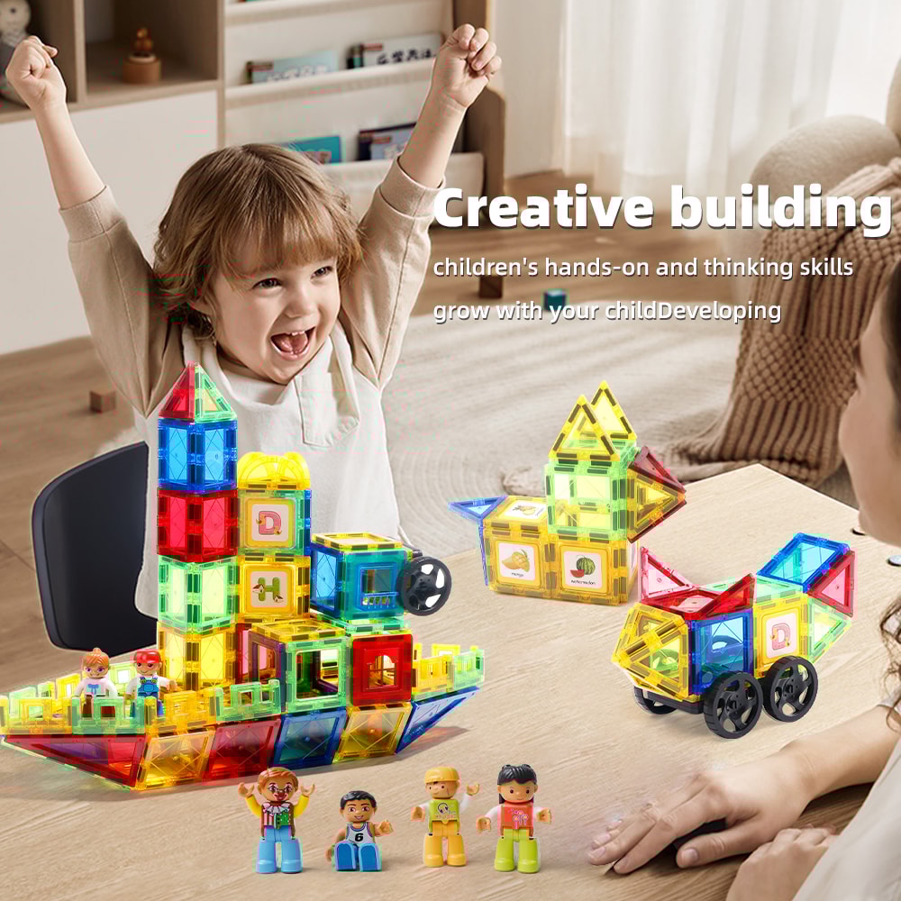 Magnetic Building Blocks Set Montessori Construction Toys For Boys Girls Puzzle Tiles Magnetic She 1