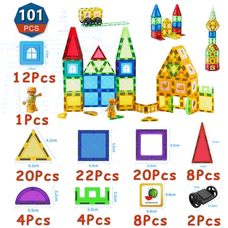 Magnetic Building Blocks Set Montessori Construction Toys For Boys Girls Puzzle Tiles Magnetic She 8