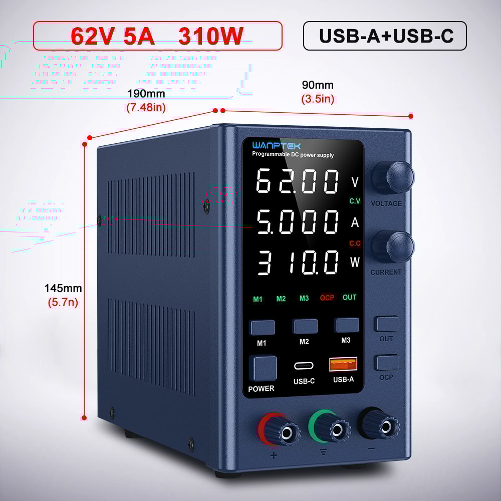 Laboratory DC Power Supply USB Fast Charging Adjustable Voltage Current Lab Power Supply For Electr 6