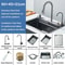 Stainless Steel Waterfall Kitchen Sink Large Single Basin Sink Above Counter Sink With Large Single