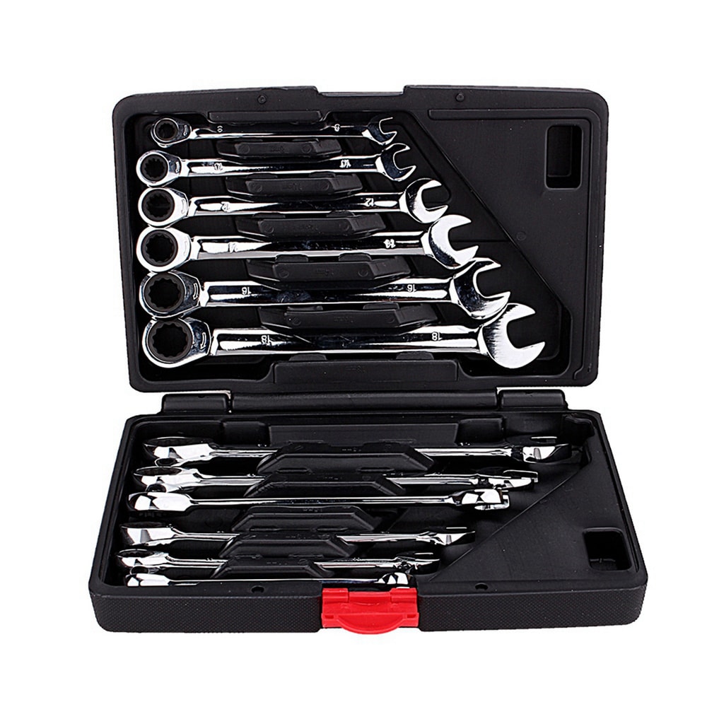 Spanners Fixed Spanners Ratchet Wrench Hand Tool Set Kit Flexible Combination Spanners Ratchet 5