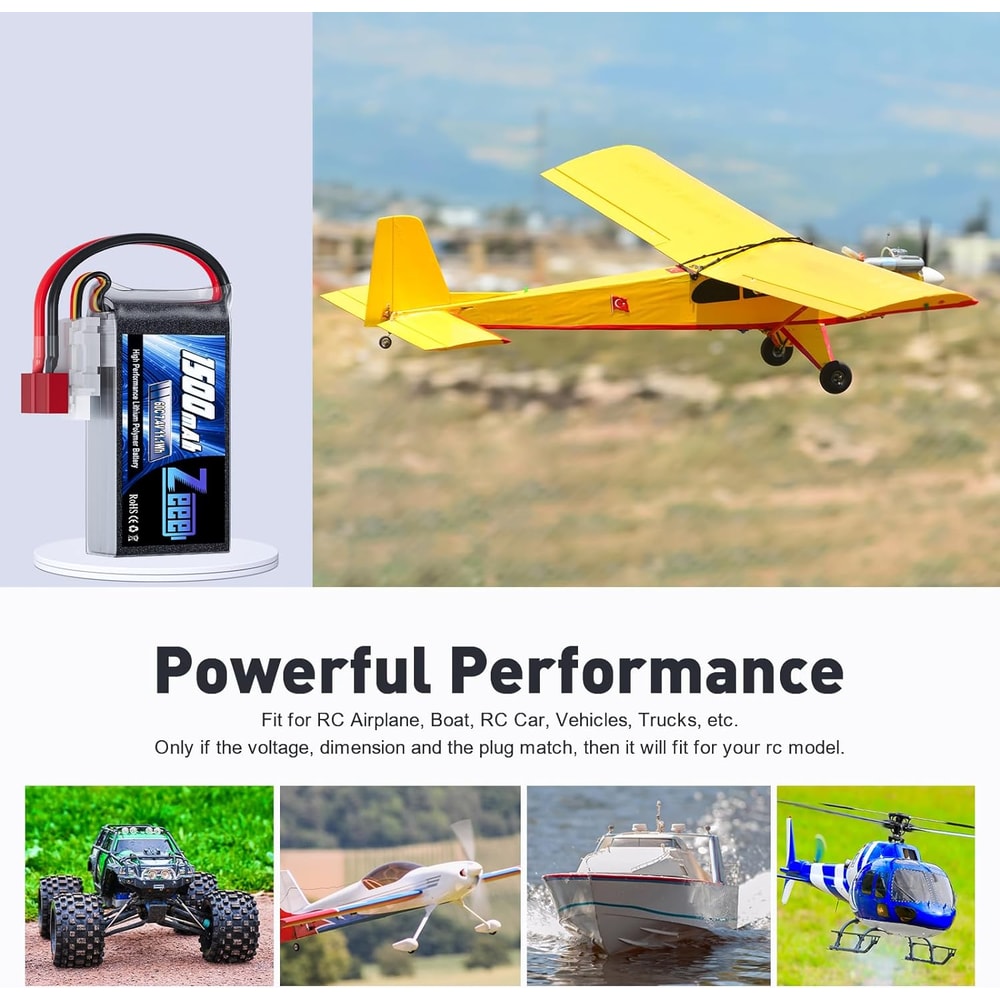 Lipo Battery With Deans Plug For FPV Drone RC Car Racing Boat Hobby Specialized Lipo Model Parts 3