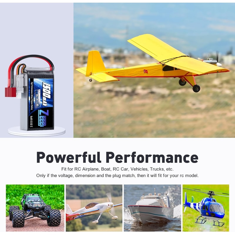 Lipo Battery With Deans Plug For FPV Drone RC Car Racing Boat Hobby Specialized Lipo Model Parts 3