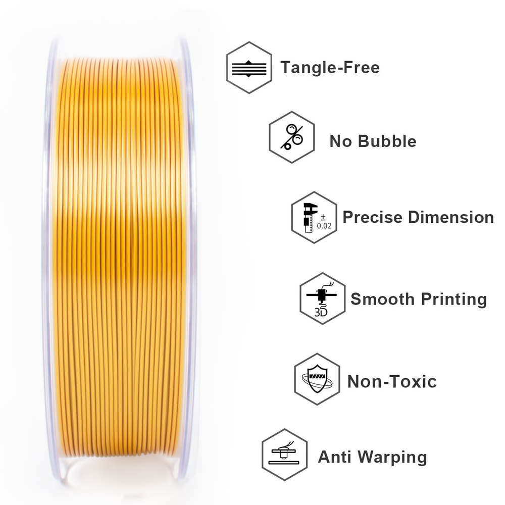 Three Tri Color Silk PLA Filament Spool Vacuum Packaging Special Color For Printing 2