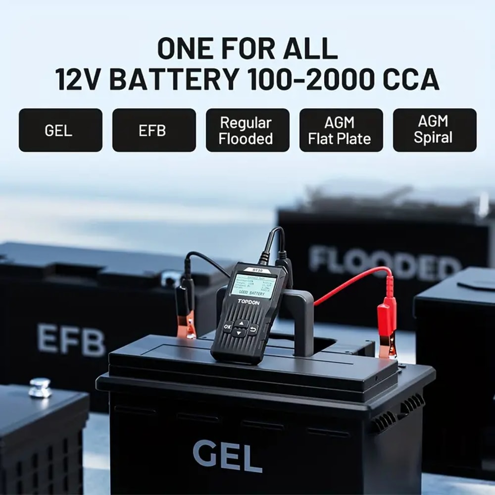 Car Battery Tester Digital Automotive Diagnostic Analyzer Vehicle Cranking Charging Scanner Tool 2