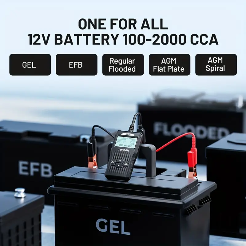 Car Battery Tester Digital Automotive Diagnostic Analyzer Vehicle Cranking Charging Scanner Tool 2