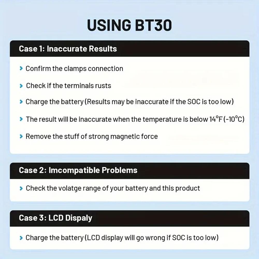 Car Battery Tester Digital Automotive Diagnostic Analyzer Vehicle Cranking Charging Scanner Tool 3