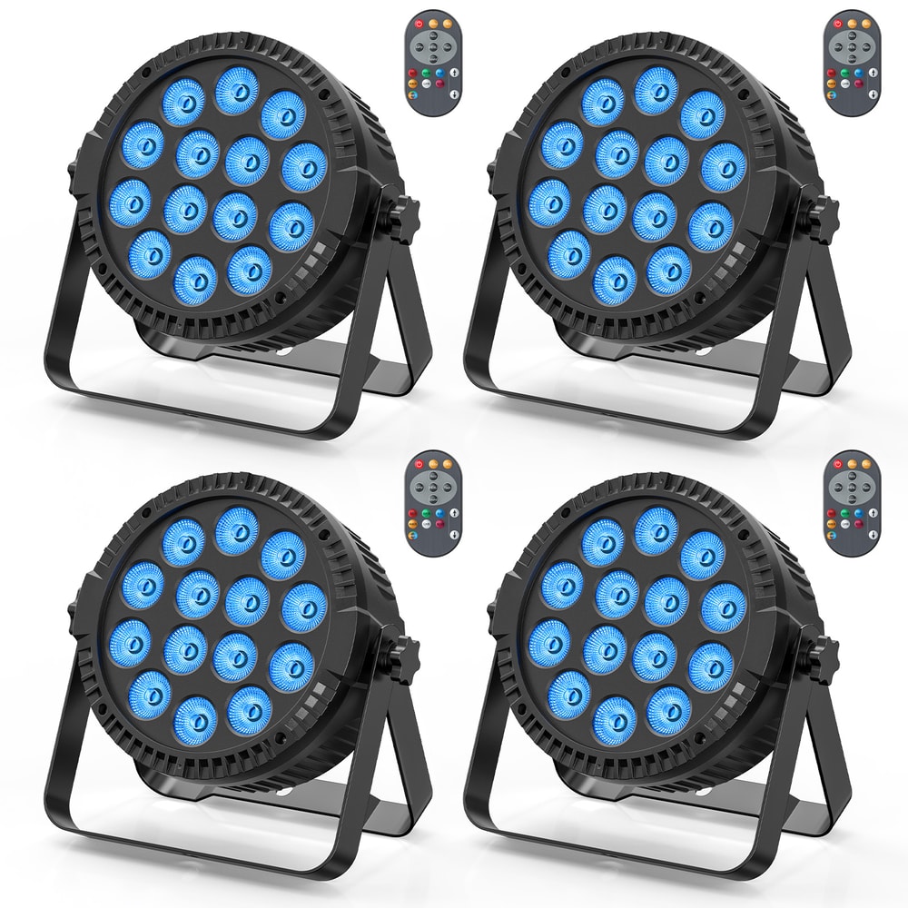 RGBW LED Stage Effect Light, Remote Control Flat DJ Light for Disco Bar Club Stage Events