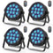 RGBW LED Stage Effect Light, Remote Control Flat DJ Light for Disco Bar Club Stage Events