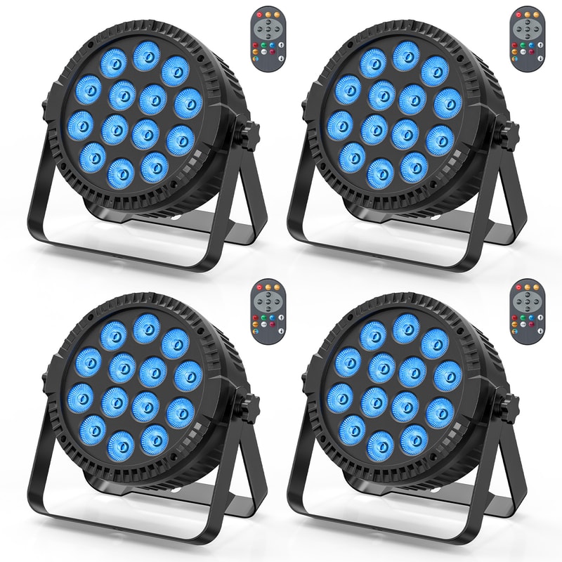 RGBW LED Stage Effect Light, Remote Control Flat DJ Light for Disco Bar Club Stage Events