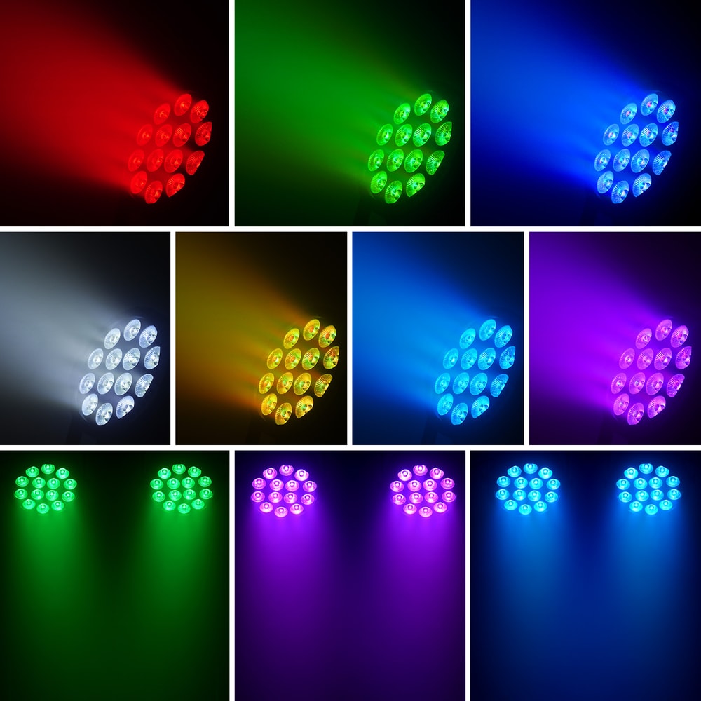 RGBW LED Stage Effect Light, Remote Control Flat DJ Light for Disco Bar Club Stage Events
